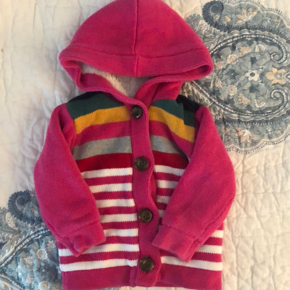 Hanna Andersson Sherpa lined sweater jacket Euc